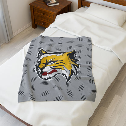Cozy SFTC Velveteen Plush Blanket with Bobcat Design
