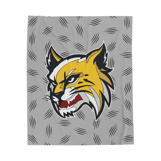 Cozy SFTC Velveteen Plush Blanket with Bobcat Design